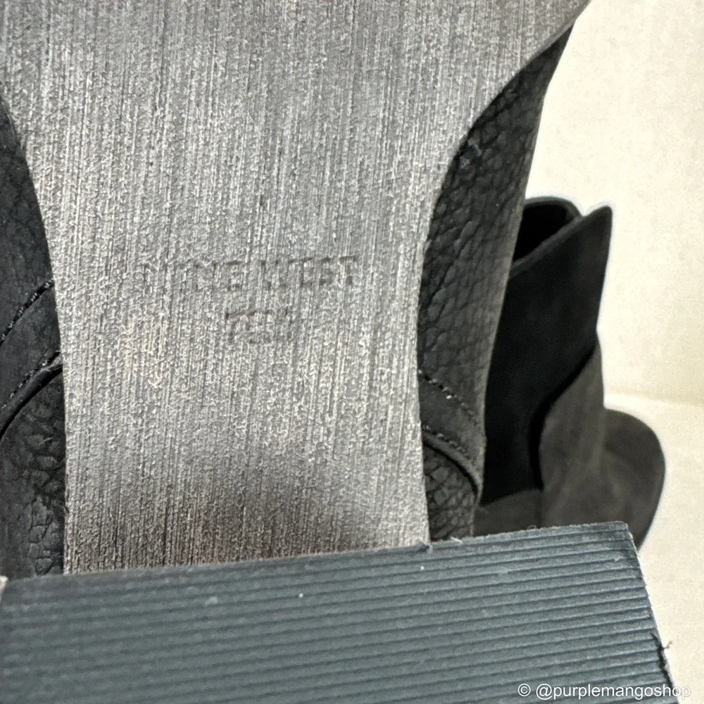 NWOT NINE WEST Dale Block Heel Nubuck Leather Ankle Boots | Black | Women's 7.5‎